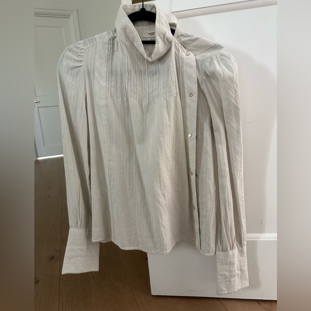 Isabel Marant Elegant Cream Blouse with Pleated Design